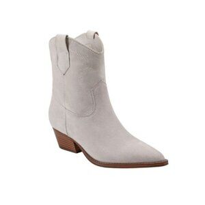 Marc Fisher Women's Nonie Western Pointy Toe Dress Booties Taupe Suede Size 6